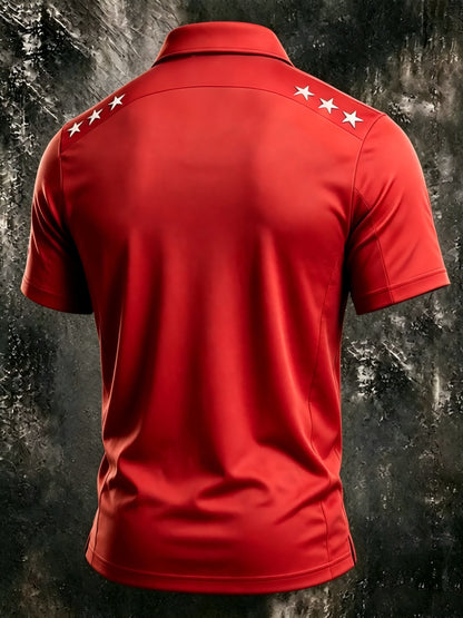 USA 1776-2026 250 Years of Freedom, Men'S Short-Sleeve Polo Shirt, Golf Polo Shirt, Polyester Fiber Fabric, Lightweight And Breathable, Suitable for Anniversary Celebrations