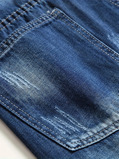 KEEVOOM Men'S Light Blue Washed Gradient Denim Shorts - Summer Casual Slim-Fit Shorts for Outdoor Sports & Trendy Daily Outfits