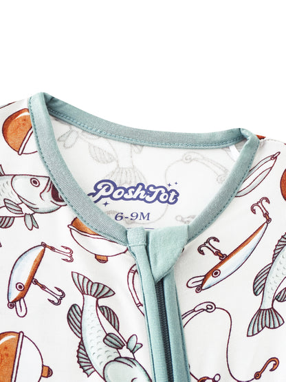POSHTOT Newborn Baby Jumpsuit, Fish Jump Dragon Gate, Bamboo Fiber Baby Clothes, Suitable for 0-24 Months, for Outdoor Games, Full-Length Zipper, Baby Items., Perfect for Outdoor
