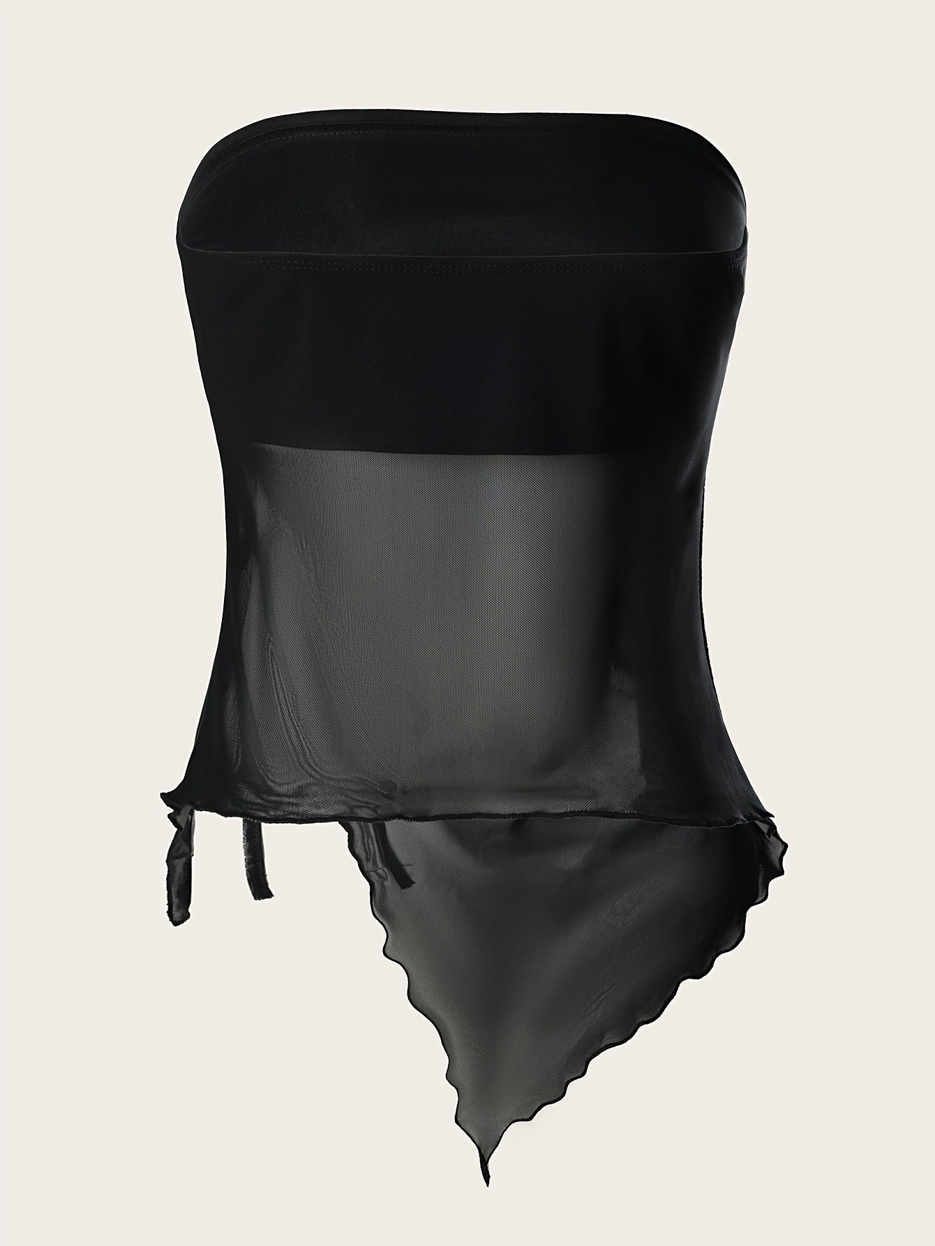 Popular Women's Solid Color Side Drawstring Asymmetric Hem Top 2-piece Set