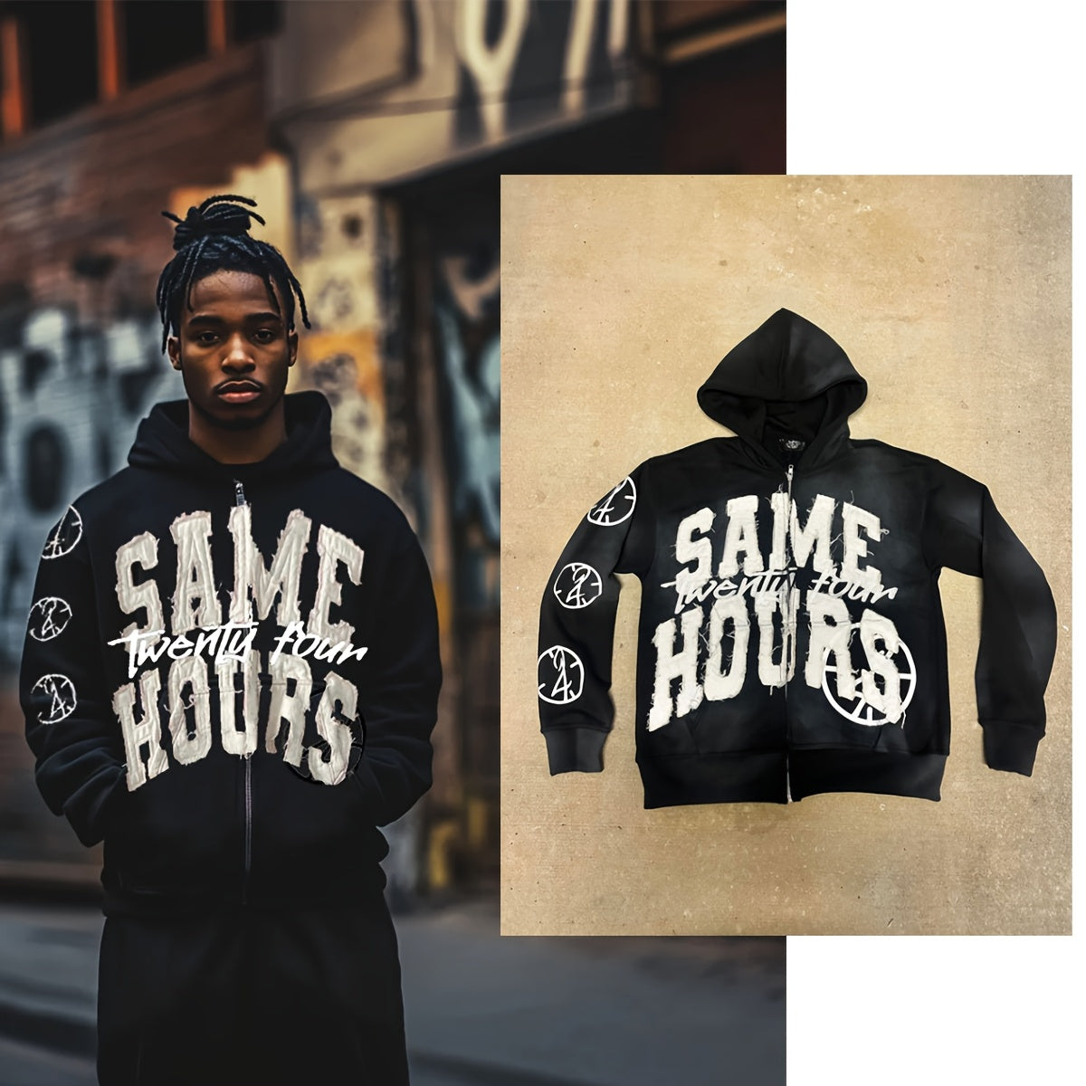 [Independence Day] Harajuku Gothic Lettering Hoodie, Perfect for Street Style Designer Hoodie Independence Day