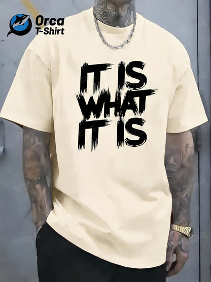 Men'S Graphic Print T-Shirt, Breathable And Moisture-Wicking, Machine Washable And Easy Care, Casual Round Neck, Shipped from Local Warehouse, Medium Stretch, Short-Sleeved Summer Top, Fashionable And Versatile