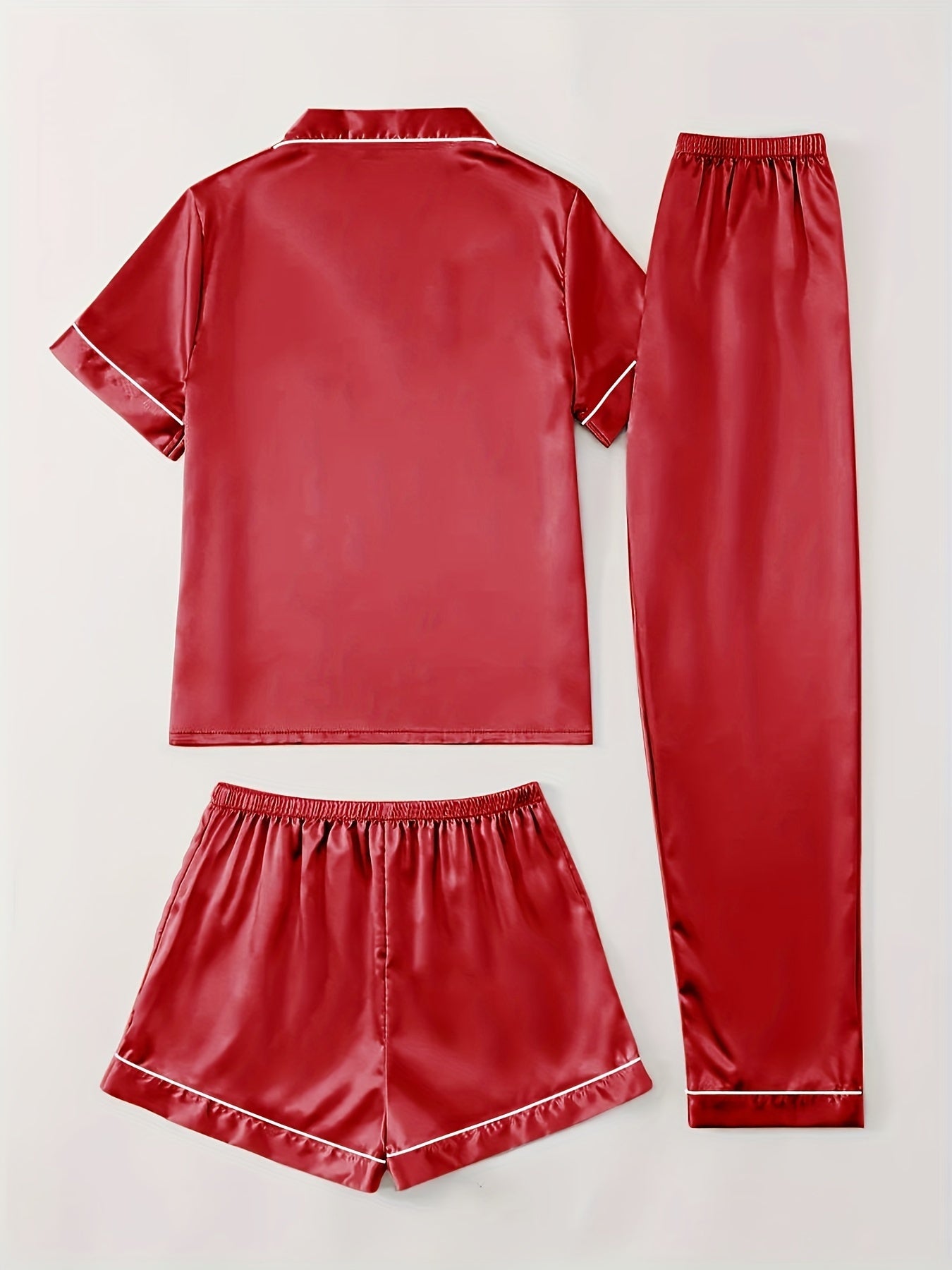 Women's Champagne Satin Short-Sleeve Pants - product view 43