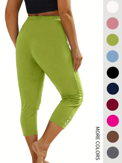 Women's White+Green+Light Blue+Black High-Waist Leggings - product view 25