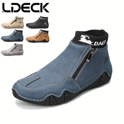 Men'S Zipper Boots - Casual Walking Shoes - High-Top Sneakers