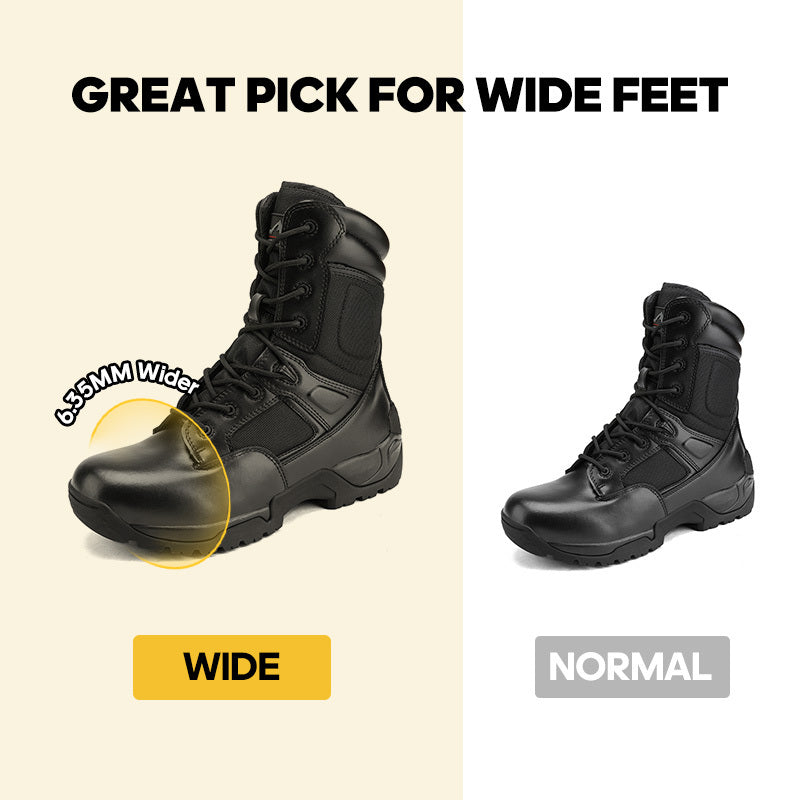 NORTIV 8 Wide Version Men's Tactical Work Boots Durable & Comfortable Hiking Motorcycle Combat Boots Response
