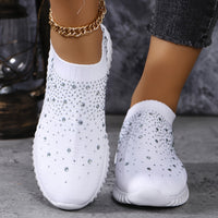White Knitted Diamond Embellished