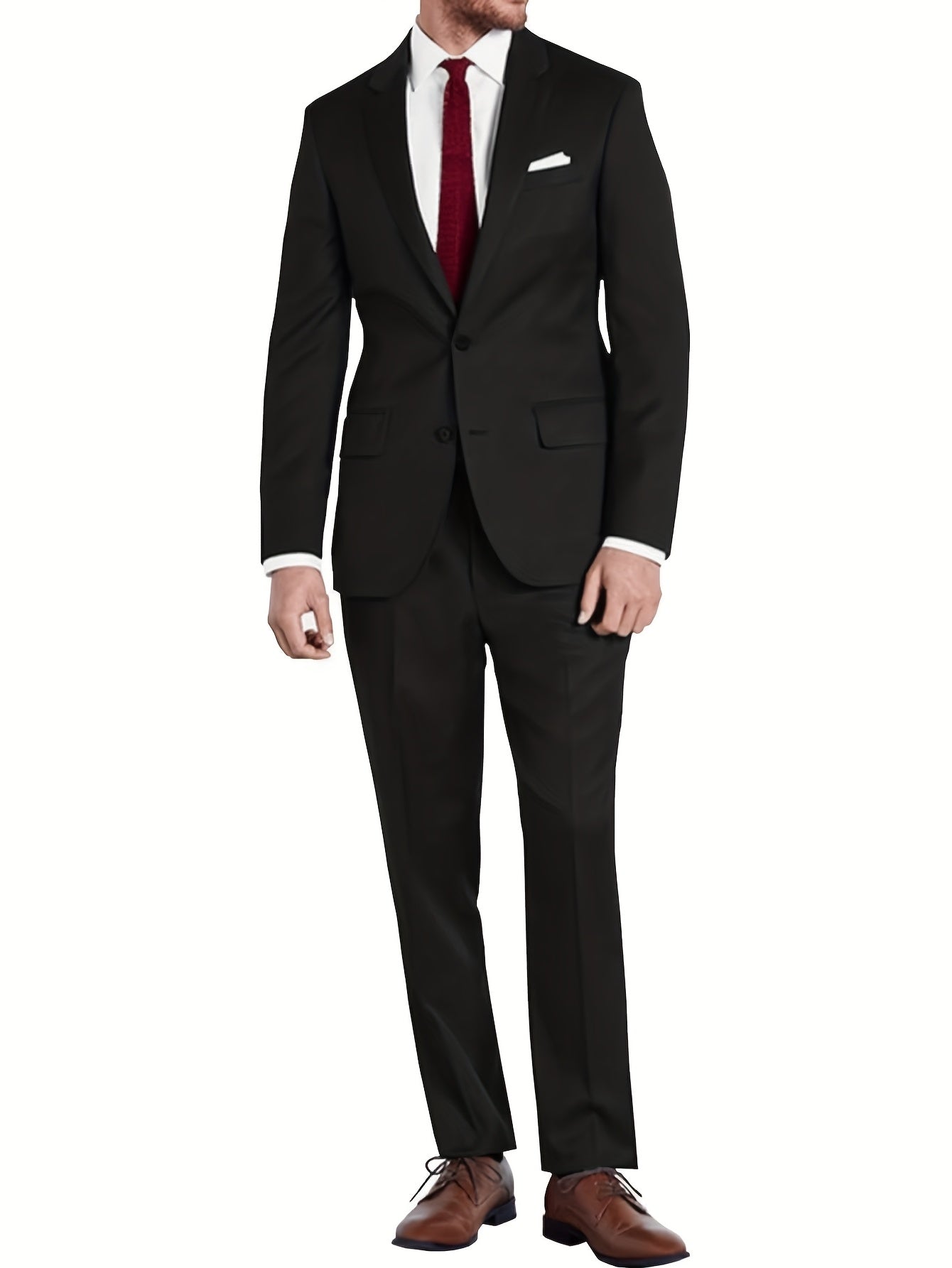 Men's Suits for Men, Trajes Para Hombres Elegantes - Solid Color Serge Blazer Pants Set, Slim Fit Modern Men's 2pcs Suit for Business, Formal & Graduation Events