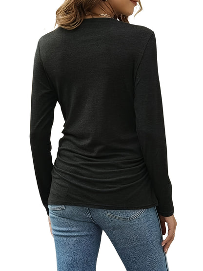 A Three-piece Set Of European And American Fashion Women's Clothing for Autumn And Winter, with Pleated Round Necks And Form-fitting Long Sleeves
