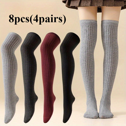 2/ 4Pairs Womens Thermal Thigh High Socks Ultra Soft Stretchable Boot Stockings for Winter Boots and Casual Outfits Cold Weather Essential Cozy Style Warm Plush Everyday