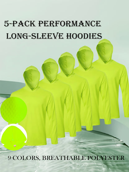 Men's 5 - Pack Performance Long - Sleeve Hoodies