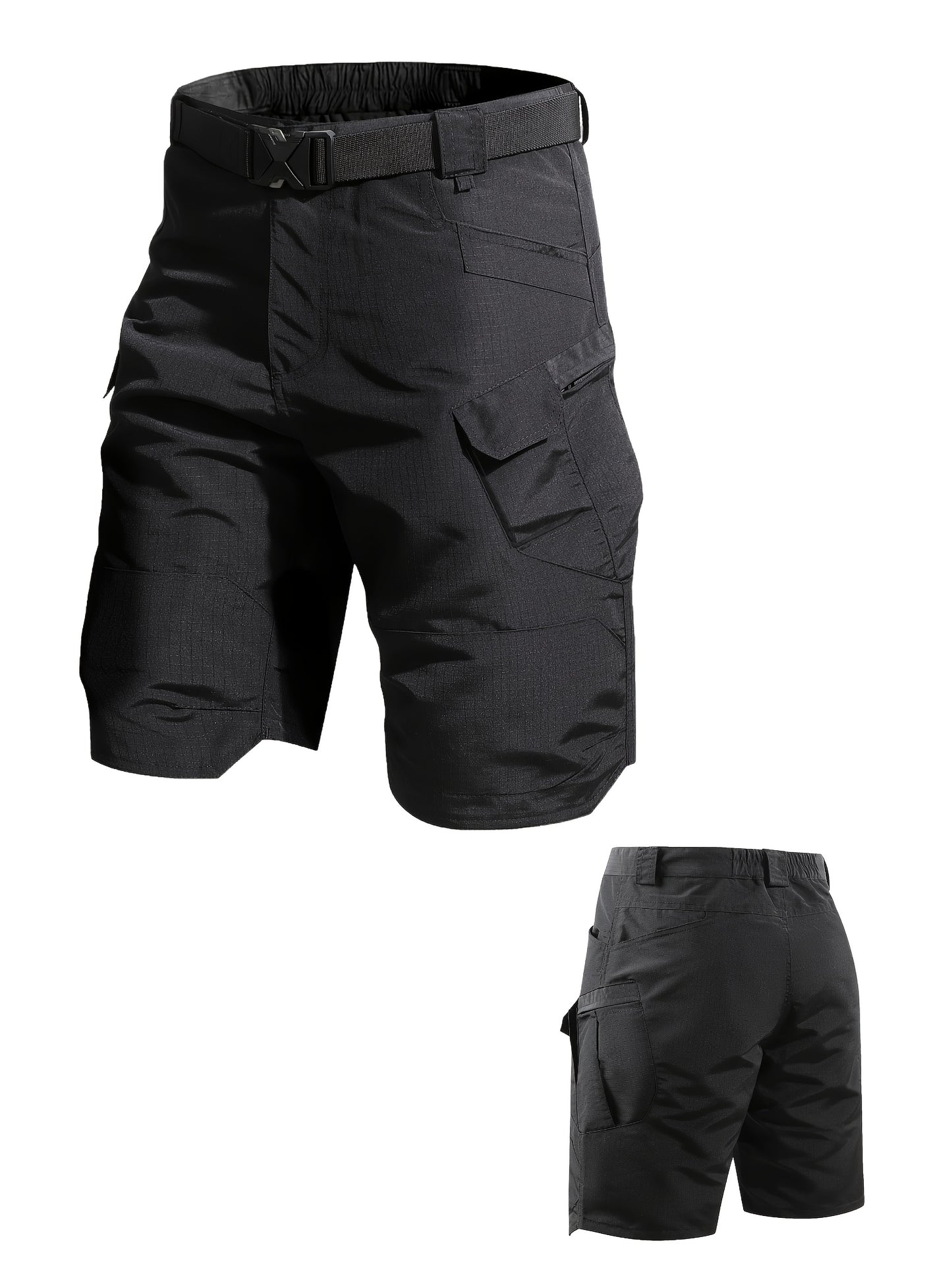 Men's Black+gray Polyester Shorts - product view 9