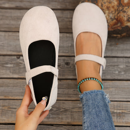 New Spring And Autumn Women's Velvet Shallow Mouth Elastic Round Head Flat Matching Shoes, Suitable for Work, Leisure, Vacation And Home Use, Women Shoes