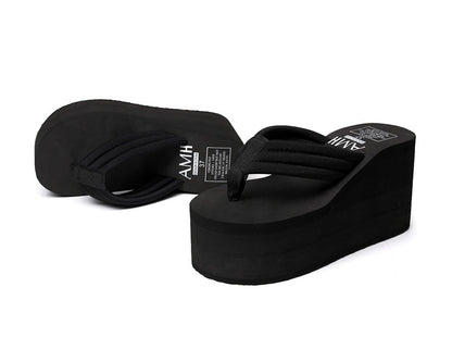 Newest Style Women'S Flip Flops Comfortable Summer Casual Flip Flops Women Slippers Beach Style Non-Slip Thick Sole Wedges Shoes, Women Shoes