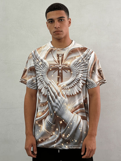 Men's Graphic T-Shirt - Round Neck Short Sleeve Travel Style 821413