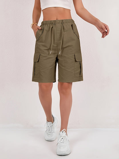 3pcs - American Retro Women's Shorts - Casual Beach Pants - Fitted Straight And Wide-leg Shorts for Women, with Adjustable Drawstring Waistband And Machine-washable Fabric, Perfect for Summer Casual Wear