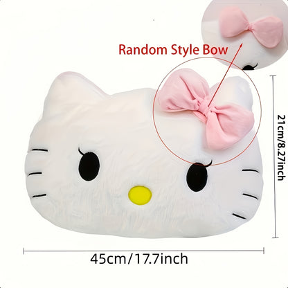 Sanrio Licensed Hello Kitty Plush Pillow - Soft And Fluffy Cushion Suitable for Home, Sofa, Bedside, And Car Use - Iconic Hello Kitty Face, Cute Decorative Cushion, Comfortable Companion for a Nap