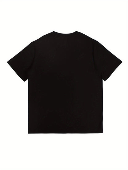 Men's BLESSED 3D Printed T-Shirt- Bold Geometric Letters, Breathable Comfortable Fit, Machine Washable Casual Short Sleeve Top, Casual Wear, Modern Casual Clothing, Plus Size