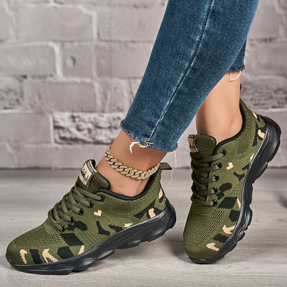 Adventure Ready Men's Camouflage Sneakers - Breathable Mesh & Non-Slip Rubber Sole, Military-Style Casual Shoes for Hiking, Outdoor, Travel | Secure Fit Lace-Up Design, All-Season Comfort, Black & Brown Options, Outdoor Hiking Footwear, Stylish Camo Patte