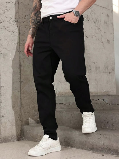 Men's Straight Leg Jeans - Black Denim Clean Finish Everyday 184677