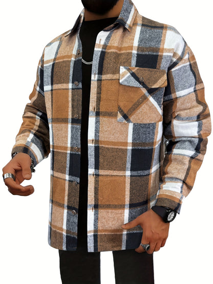 This Unisex, Retro-style Casual Shirt Features A Classic Plaid Design And A Minimalist Aesthetic. The Collared Design Makes It Suitable For Year-round Wear, And The Loose, Comfortable Fit Caters To Various Styling Needs. A Small Gift Is Included.