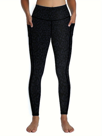 Five-piece Tracksuit Leggings for Women, Nine-point Printed Yoga Pants for Women, And Fitness Running Compression Pants for Women