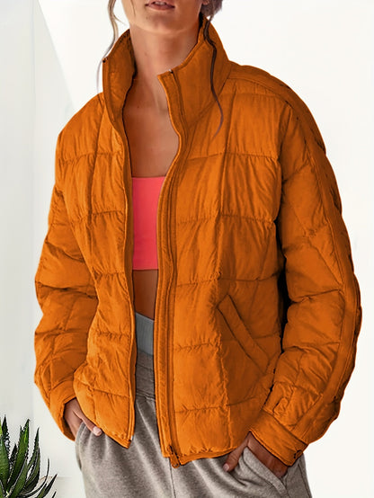 Buoniyk Women's Oversized Splice Quilted Lightweight Puffer Jacket Casual Padded Coat