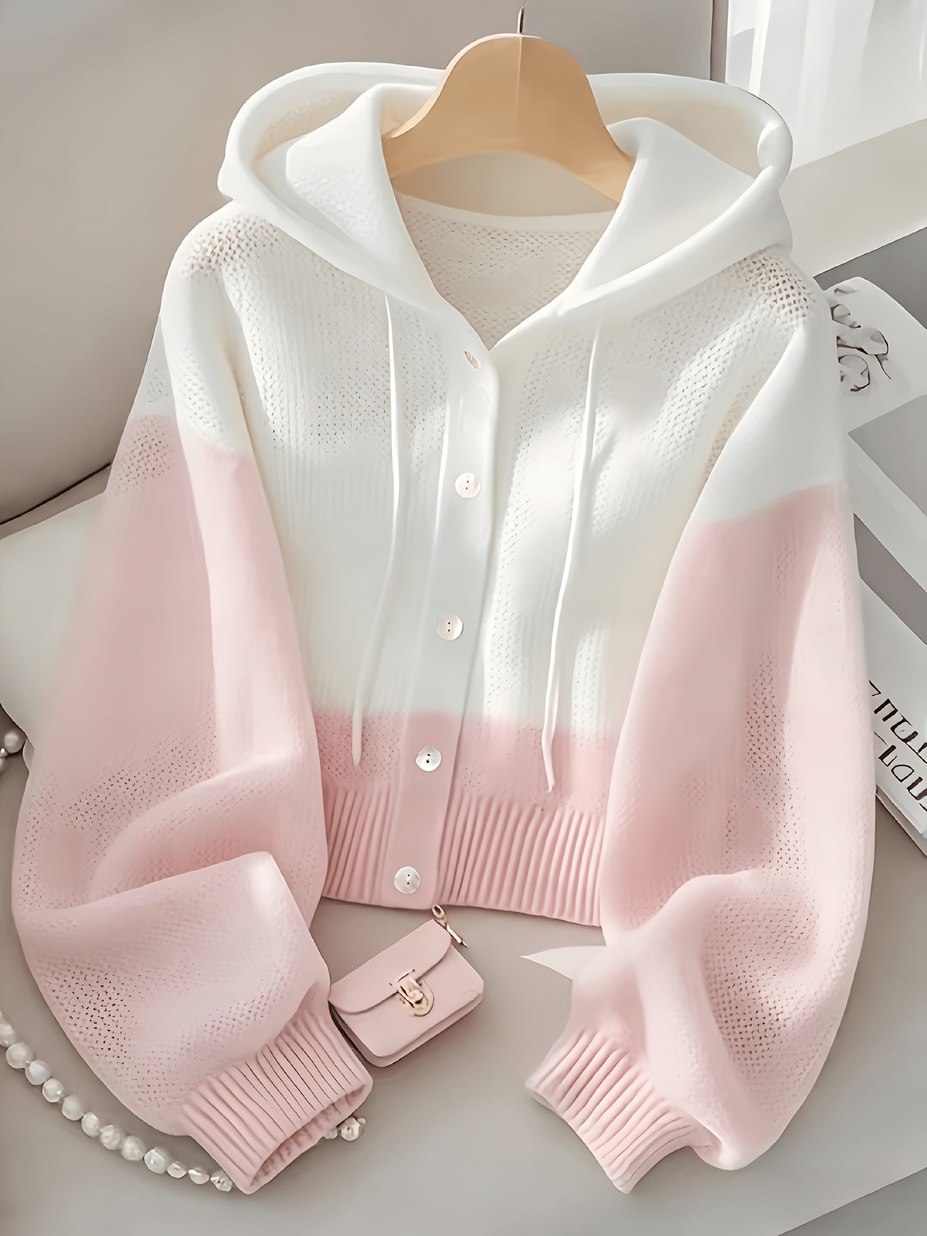 Women's Pink Denim High-Waist Jacket - product view 11