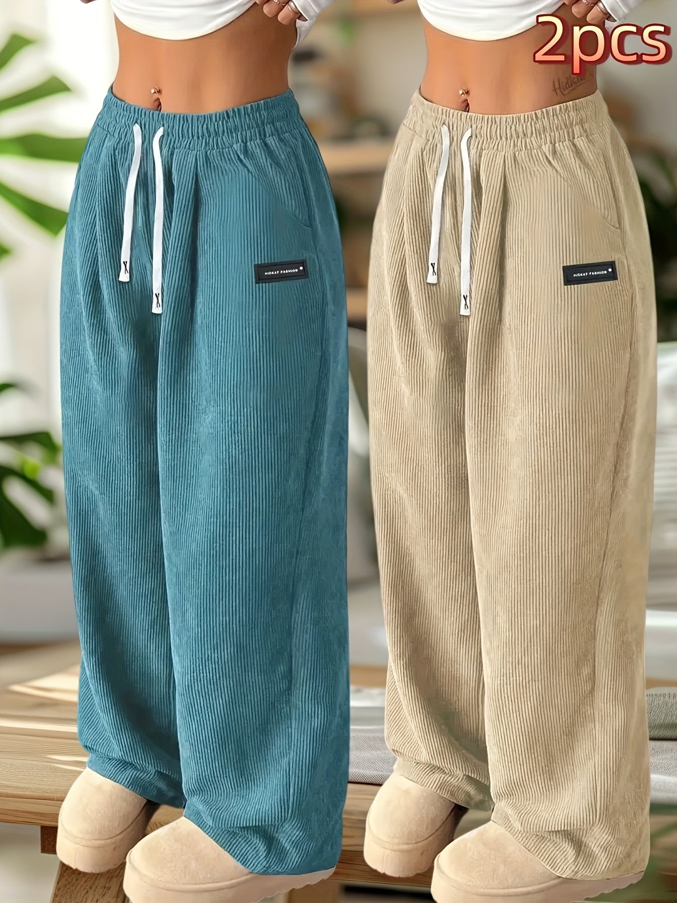 Women's Apricot+blue Pants - product view 7