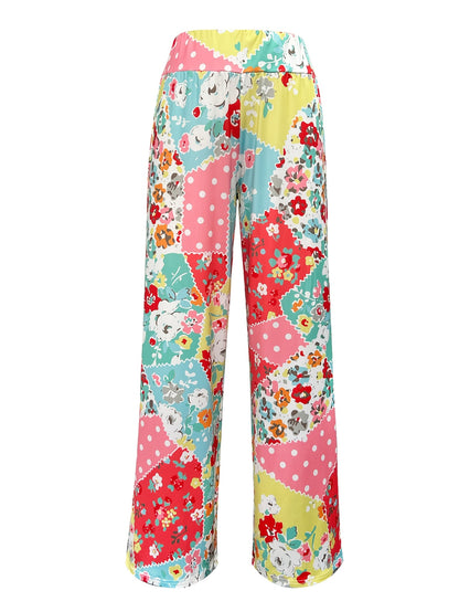 Women'S Summer New Casual Small Floral Patchwork Cute Women'S Loose Long Pants