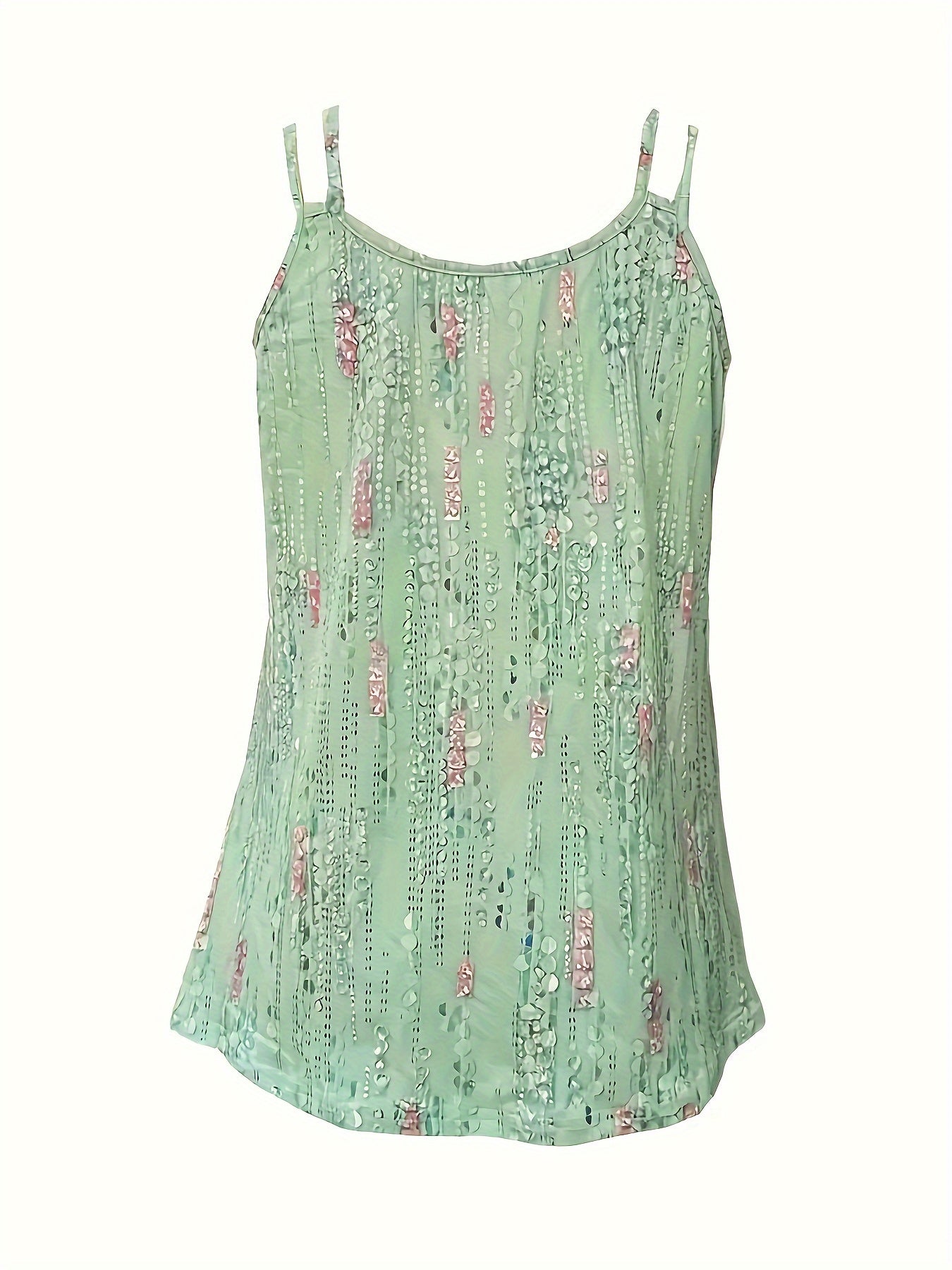 Summer Casual Sleeveless Tops Printed Double Strap Tops Ladies Fashion Tank Tops