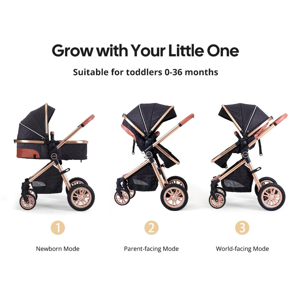 Baby Stroller - Foldable Reversible Adjustable Travel