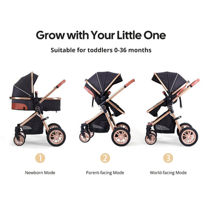 Baby Stroller - Foldable Reversible Adjustable Travel
