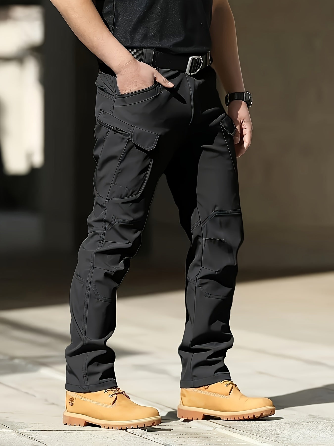 4 Pairs of Men's Lightweight Work Pants - Durable, Breathable And Quick-Drying, with Multiple Pockets, All-Season Straight-Leg Pants Suitable for Outdoor Adventures And Construction, Hiking Pants - Perfect Birthday/ Anniversary Gifts
