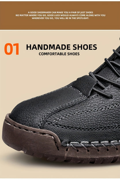 Men's High-Top Casual Ankle Boots - Elastic Closure and Rubber Sole