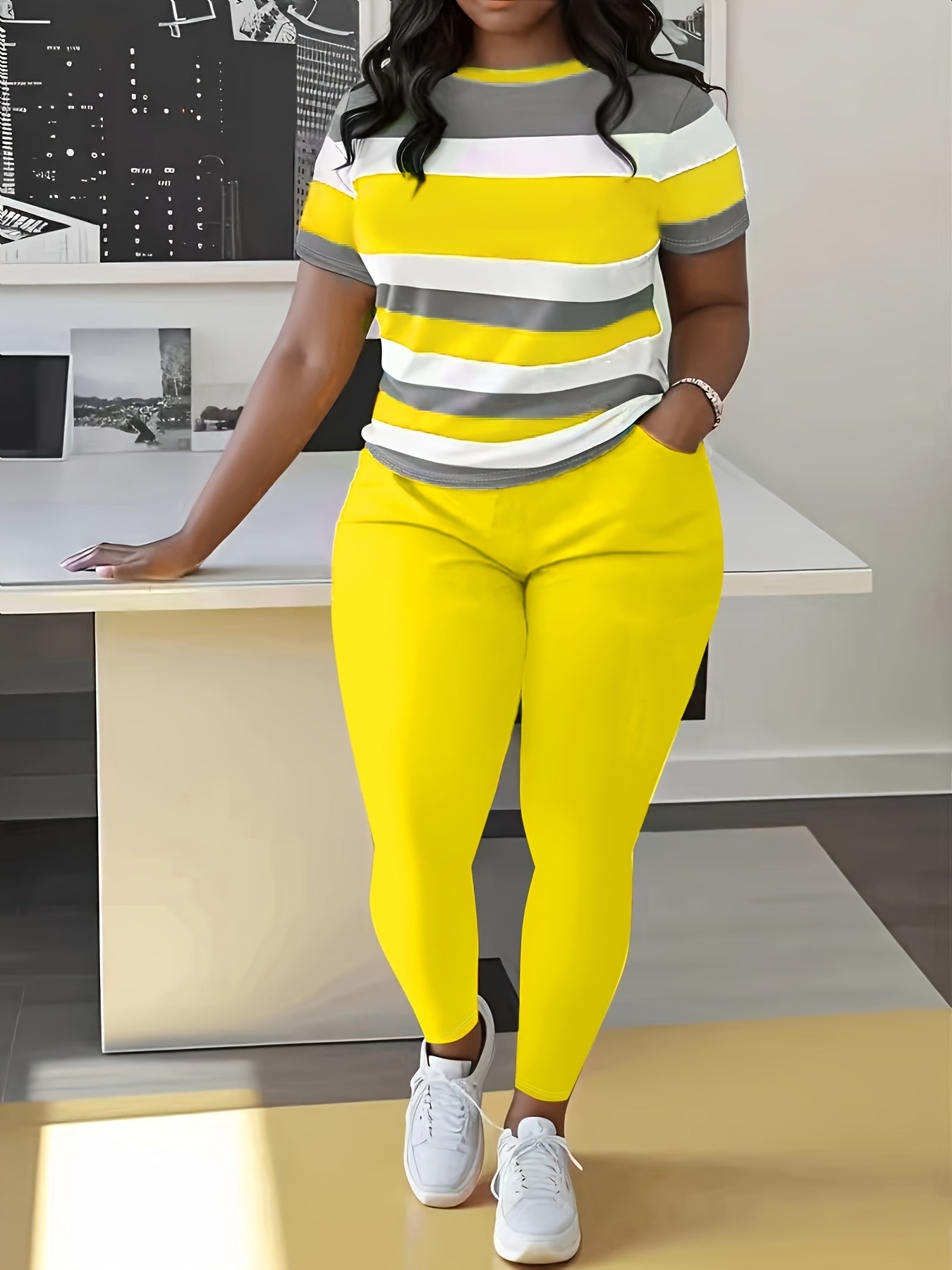 Women's Red Polyester Short-Sleeve Pants - product view 19