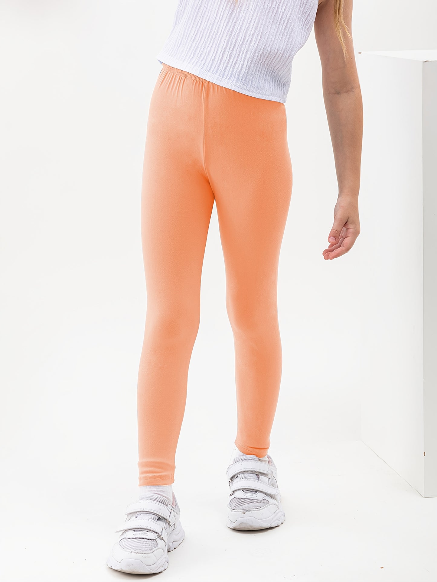 Random 6pcs Set Of Tights for Girls, Super Stretchy And Soft, Suitable for Spring And Autumn, Casual And Fashionable Rolled Waist Tights, Solid Color And Printed 9/10-length Pants Combination Set.