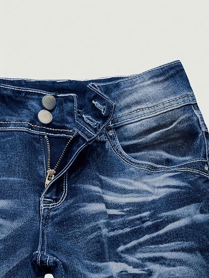 Non-stretch Multi-pocket Design, Classic Zipper Button, Fashionable Casual Versatile Jeans