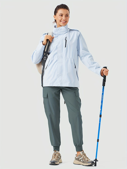 Women'S Cargo Joggers Hiking Pants Lightweight Camping Quick Dry 50+ Zippered Pockets