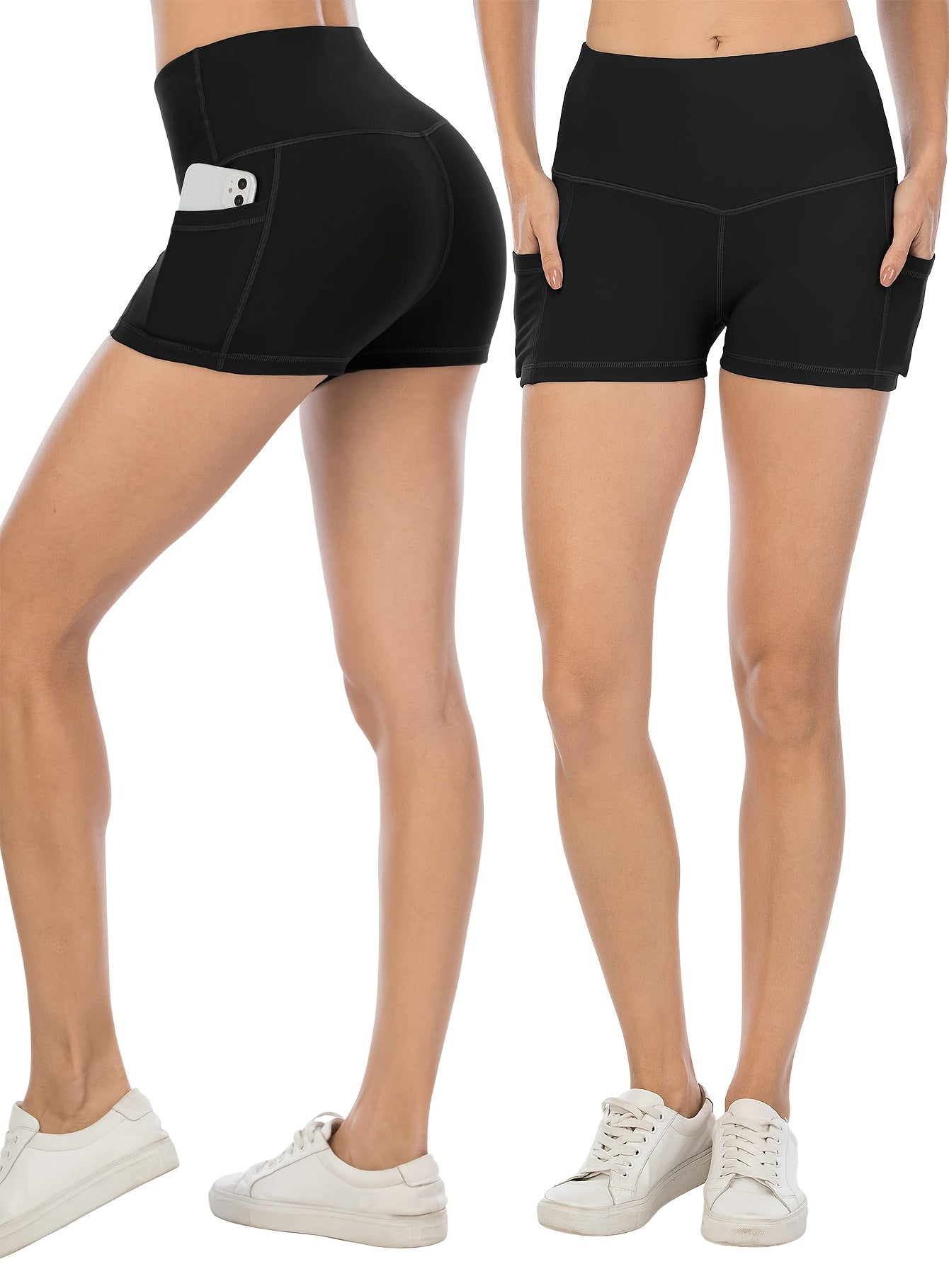 PRO-FIT 4pcs Women'S High Waisted Breathable Yoga Shorts - Postpartum Recovery & Running Yoga, Exercise Shorts 78057