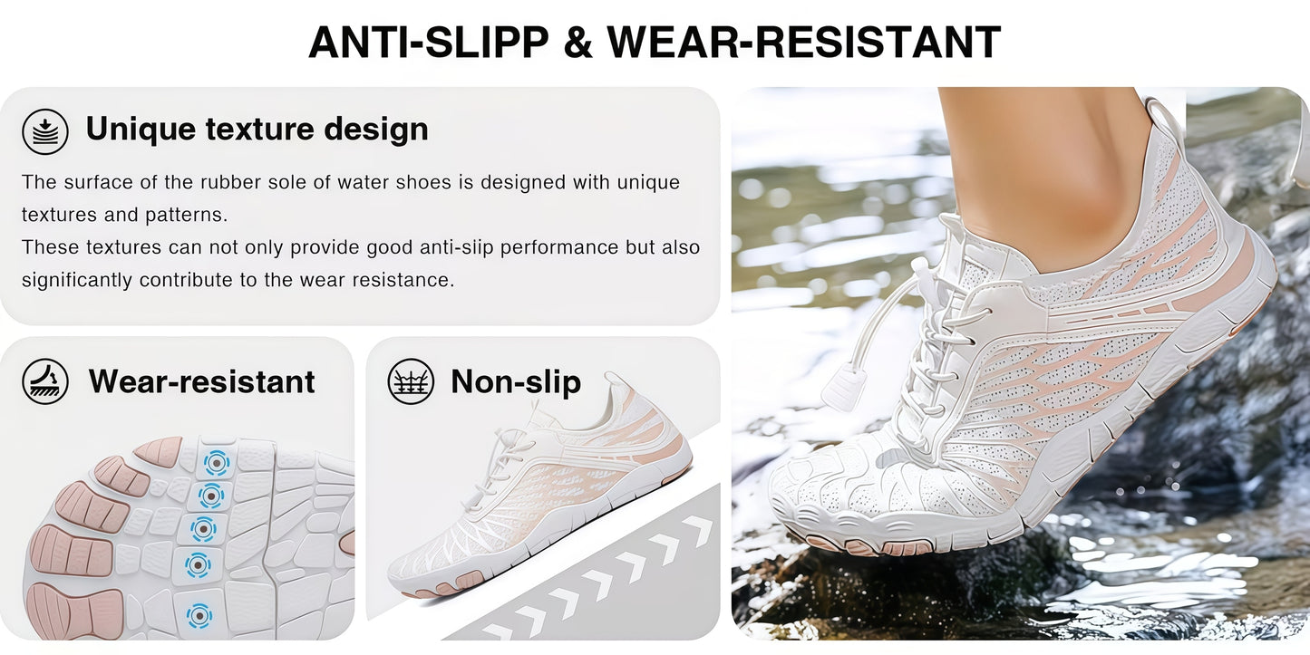 Women'S Barefoot Walking Shoes, Water Shoes for Women, Athletic Walking Footwear with Wide Toe Box, Non-Slip Breathable Lightweight Barefoot Vitality Water Shoes for Women, Beach Pool Swim Women'S Shoes