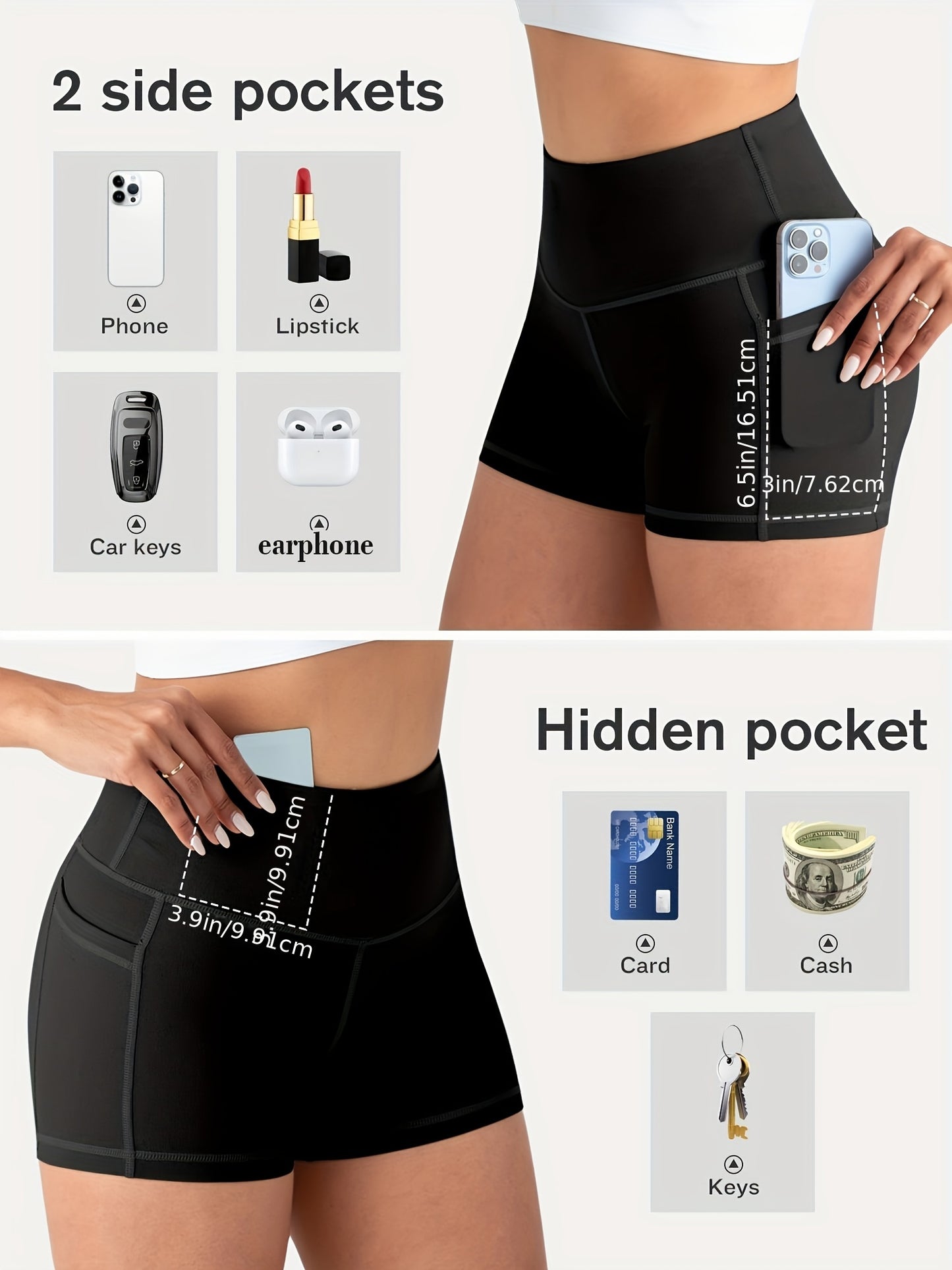 PRO-FIT 4pcs Women'S High Waisted Breathable Yoga Shorts - Postpartum Recovery & Running Yoga, Exercise Shorts 78057
