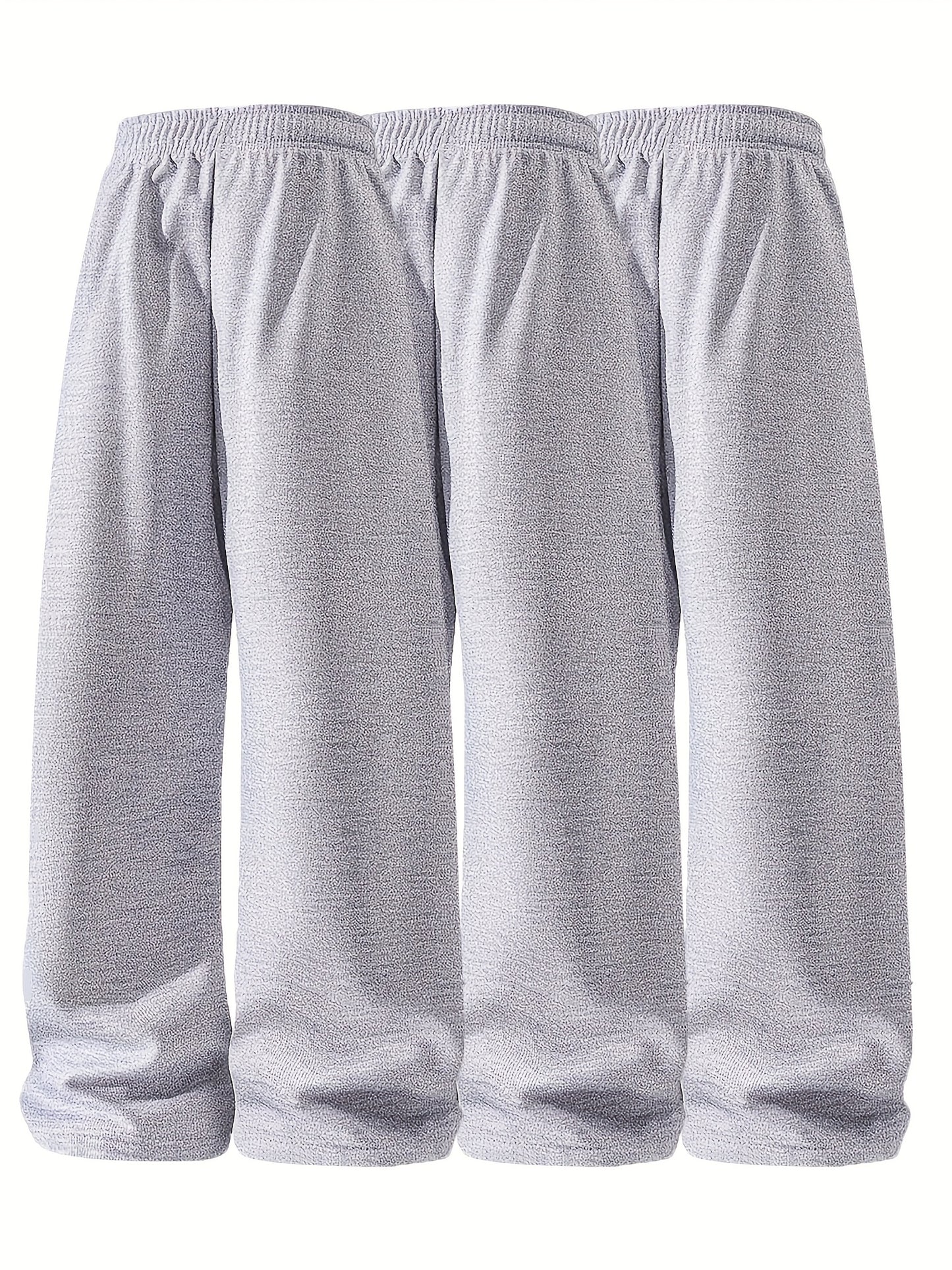 3pcs Men's Lightweight Soft Joggers - Loose Fit Straight Leg Pants Waist, Light Grey & Black/Dark Grey, All-Season Comfort Suitable for Gym, Casual Wear, Everyday Use - Straightforward Casual Style (Stock Available)