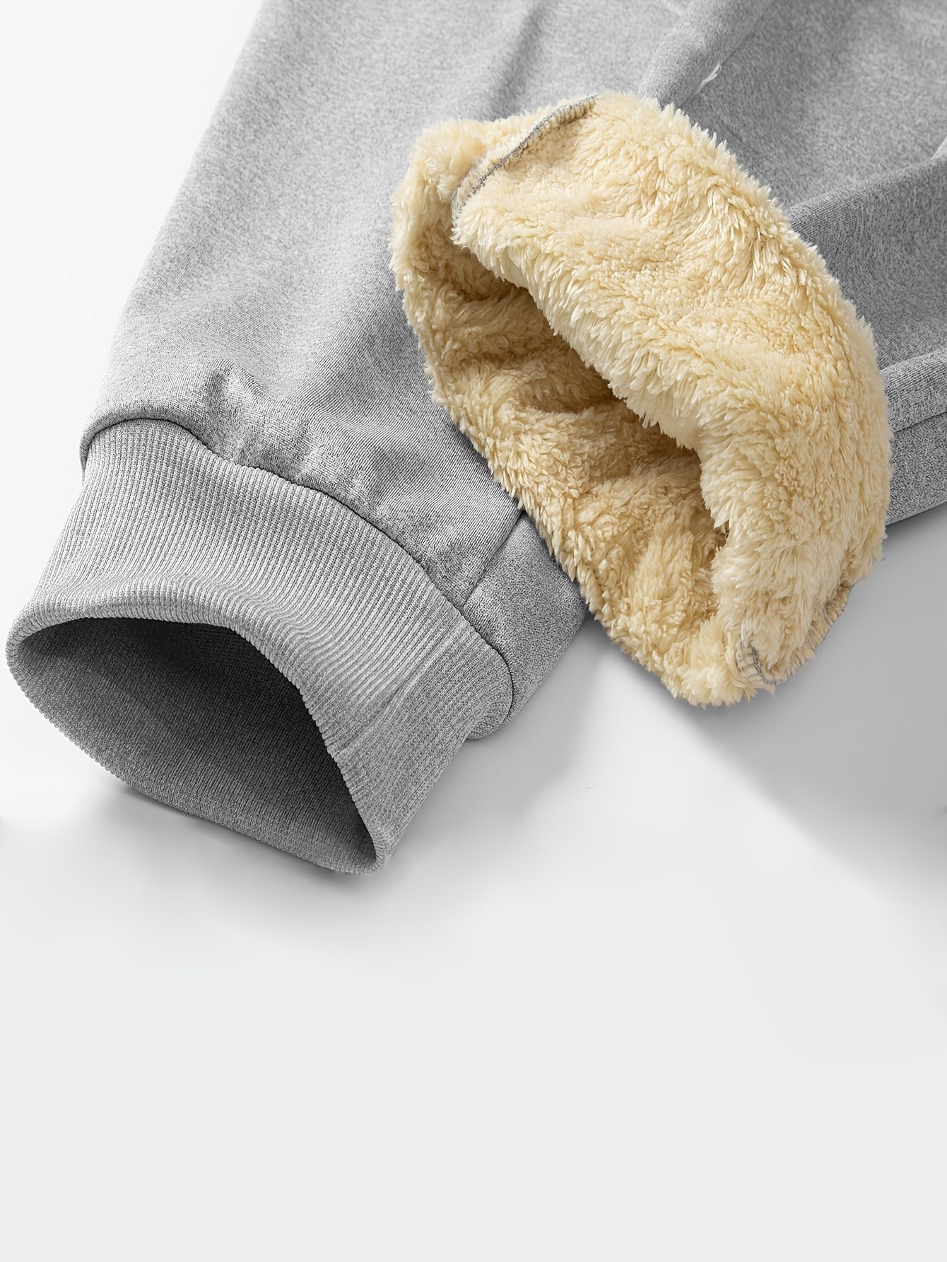 Men'S Winter Fleece Set: Zip-Up Hooded Thick Jacket with Sherpa-Lined Pants, Thermal Comfort, Zippered Pockets for Convenient Daily Wear, Embellished with Exquisite Embroidery