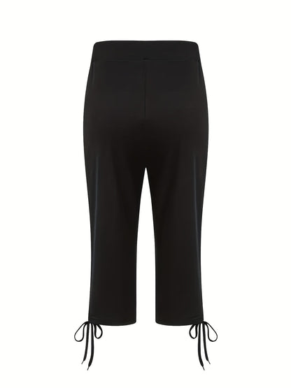 [Two-piece Pack] 5791A92 Women's Lightweight Three-piece Trousers, with Drawstring Waist - Casual Trousers, Spring And Summer Comfortable And Fashionable Daily Trousers | Loose Version Trousers | Casual Style Trousers