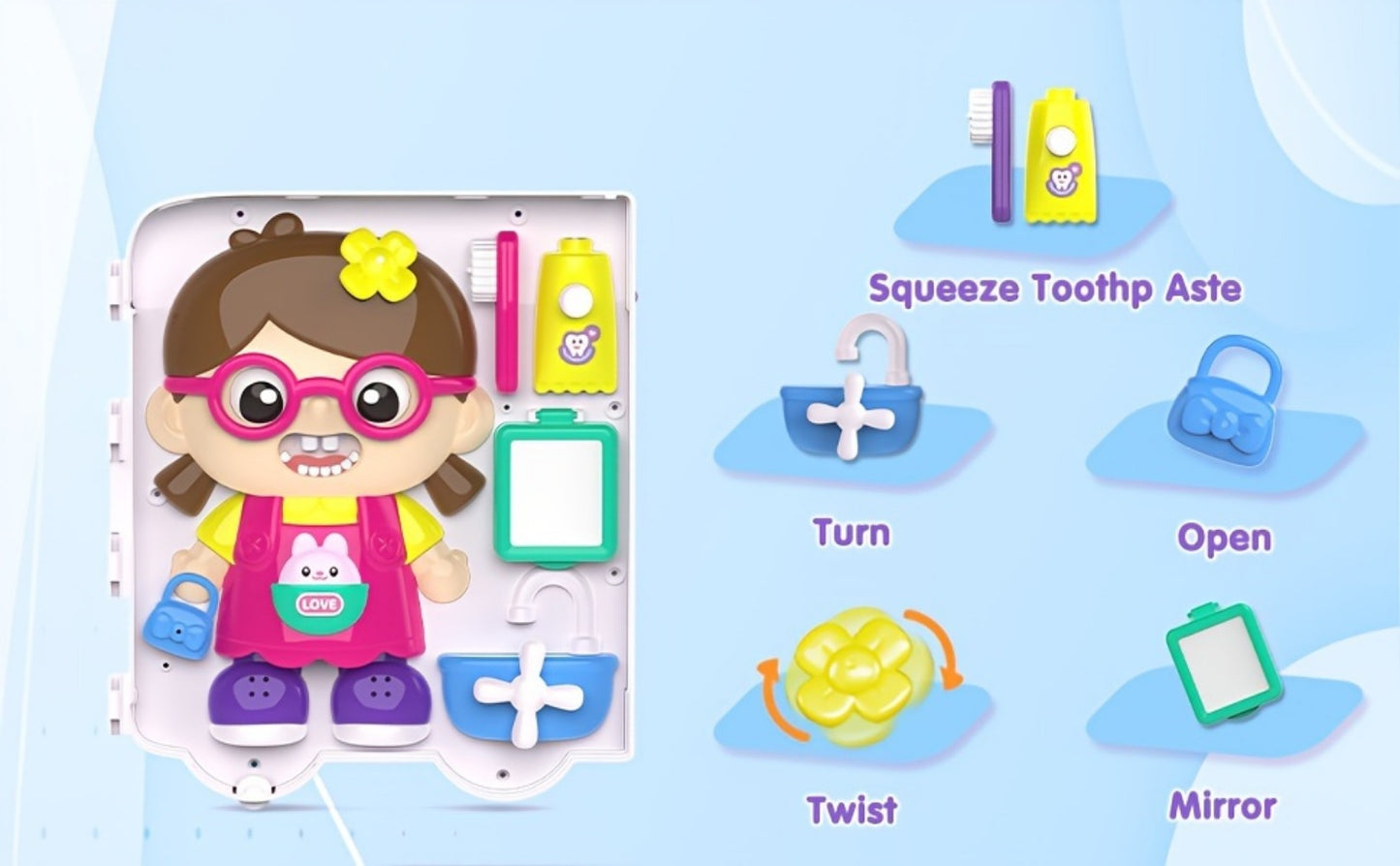 Musical Busy Board Learning Toy - 54 interactive bilingual English and Spanish activities