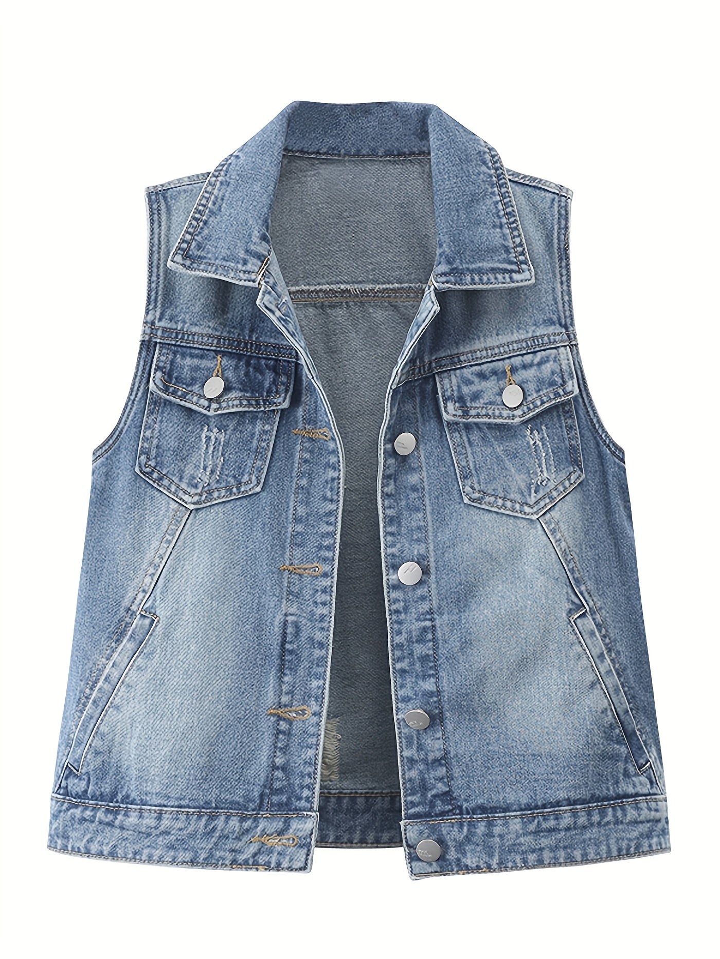 Oversized Women'S Denim Vest, Casual Jacket for Spring And Autumn Seasons