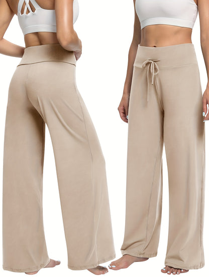 Soft Black Pajama Pants for Women, Wide Leg Comfy Casual Lounge Capri Pants 30''