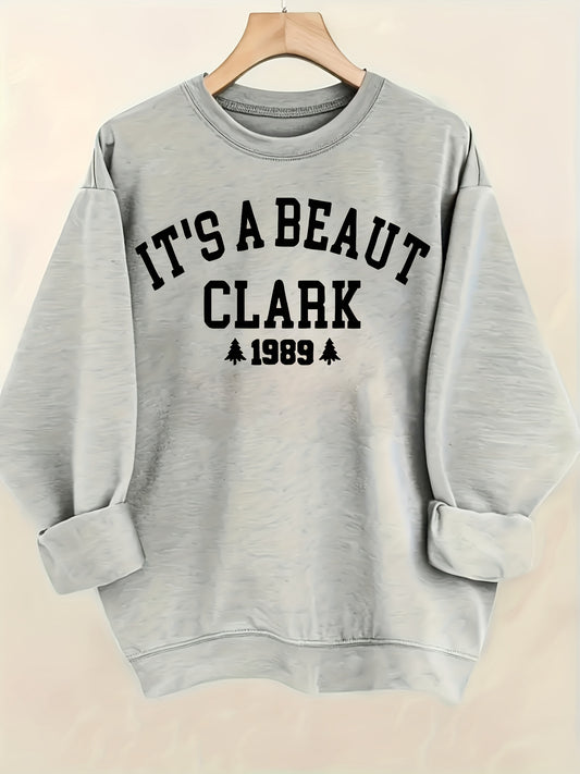 Letter Print Pullover Sweatshirt, Casual Long Sleeve Crew Neck Sweatshirt For Women'S Clothing