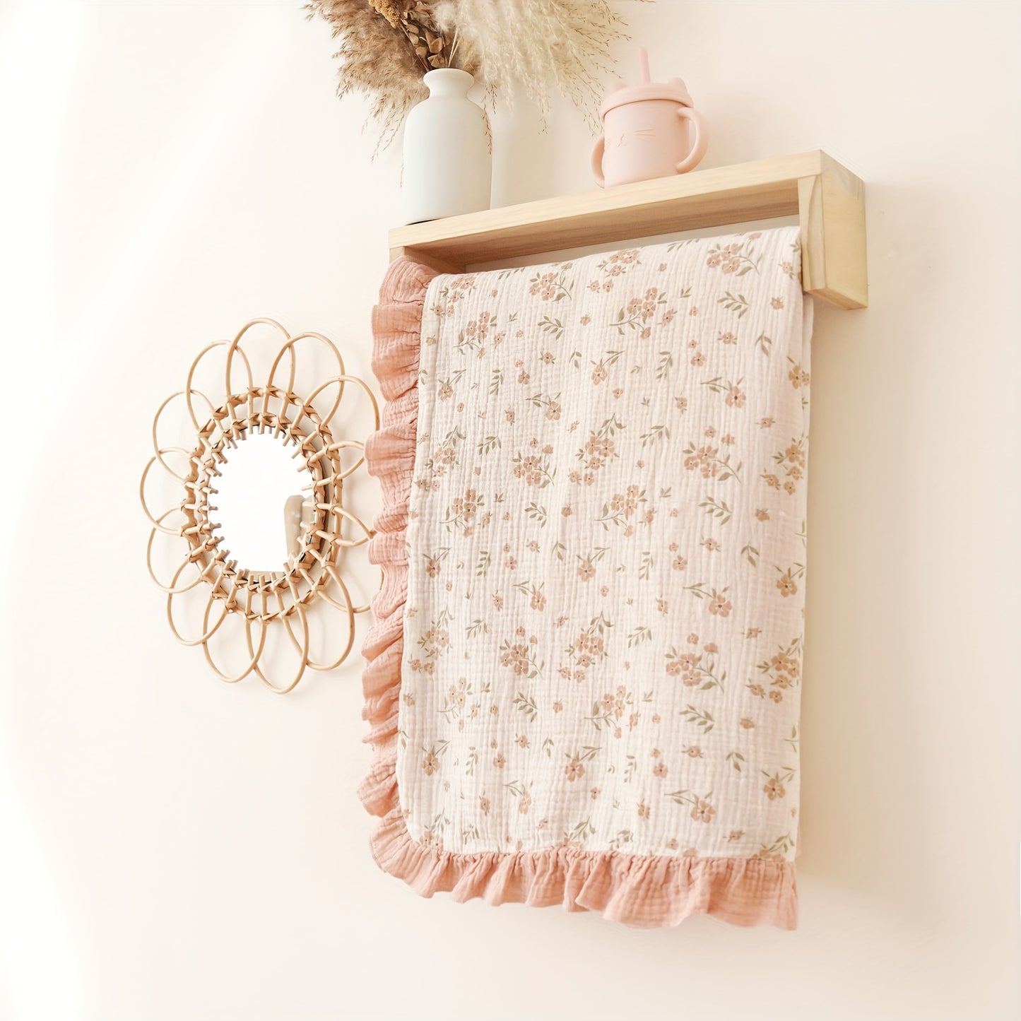 Flounce Muslin Baby Blankets, Cotton Blanket for Infants & Toddlers, Ultra-Soft Lightweight Blanket 40"x36"